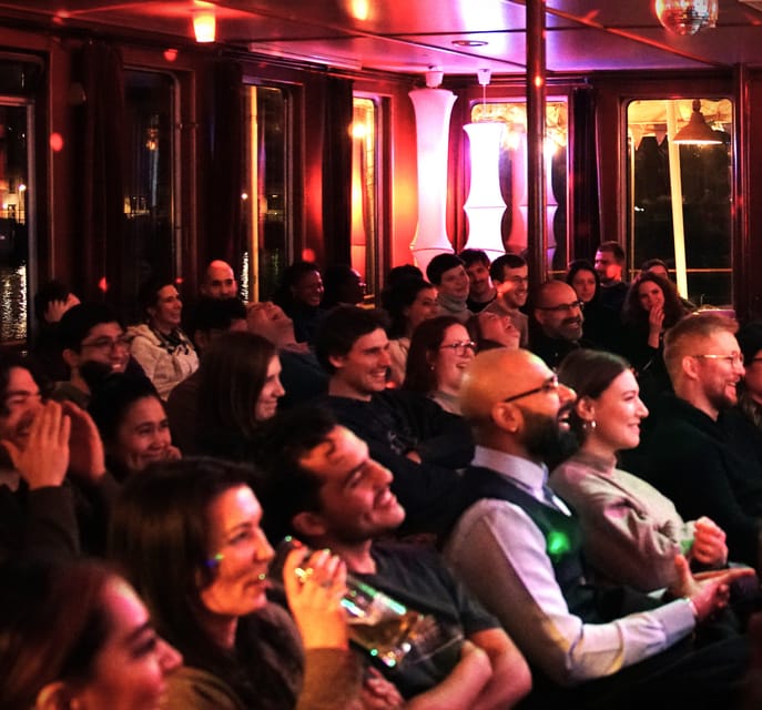 Berlin: Eastern European Comedy Special Ticket and Free Shot - Socializing and Atmosphere at the Floating Lounge