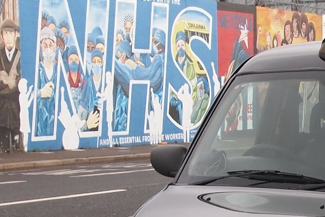 Black Taxi Mural "Tour Like A Local" - Walking Along the Peace Wall and Personalizing Your Visit
