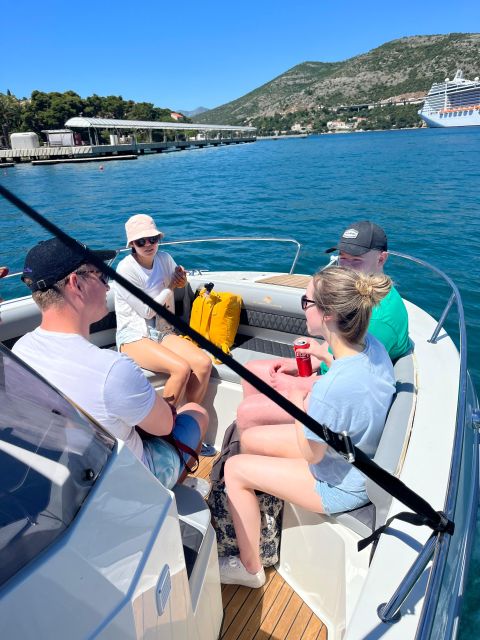 Blue and Green cave with romantic sunset - Sunbathe and Swim on Kolocep’s Sandy Sunj Beach