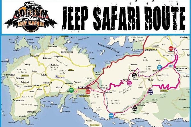 Bodrum Jeep Safari & village tour with Lunch - Fullday Tour - Swimming Stops at Beaches and Turtle Lake