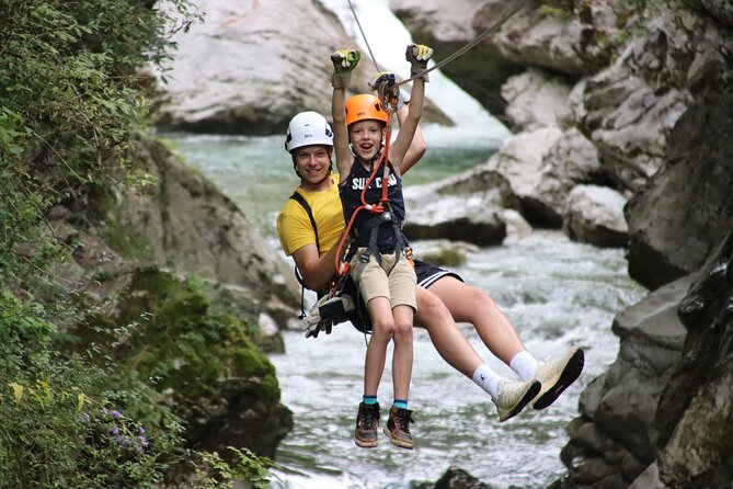 Bovec Zipline - canyon Ucja - the longest zipline in Europe - Scenic Views During Descent: Ucja Canyon and Triglav