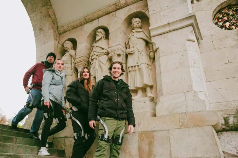 Budapest: Exoskeleton Powered City Walk - Crossing the Chain Bridge with a Futuristic Edge
