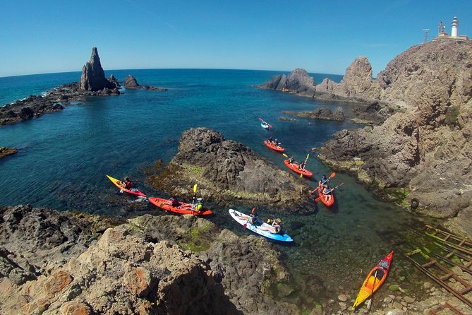 Cabo de Gata Active. Guided kayak and snorkel route through coves of the Natural Park - Starting Point and Group Size