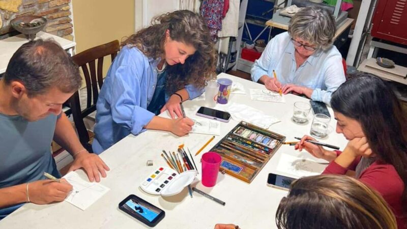 Cagliari: Watercolor Painting Workshop with Aperitif - Accessibility and Group Size