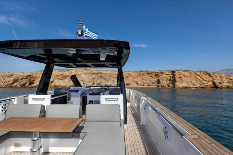 Caldera Private Cruise with Luxury Fjord 52 Motor Yacht - Sunset Views and the End of the Journey