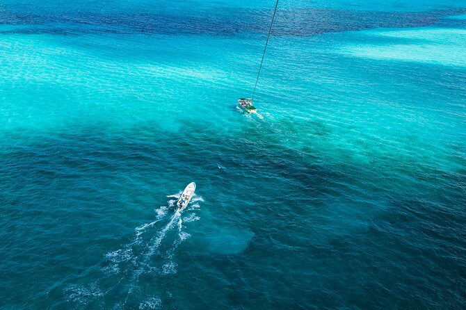 Cancun Parasail Open Schedule - Water Splash Option and Landing on the Main Boat