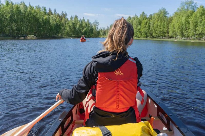 Canoe down the river trip in Lapland - Paddling Through the Serene Lapland Landscape