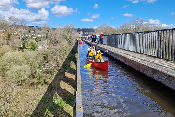 Canoe Trip Over the Pontcysyllte Aqueduct - Scenic Views of Welsh Countryside and Dee Valley