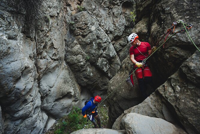 Canyoning in Tenerife South - Descending the Basaltic Rappel Sections