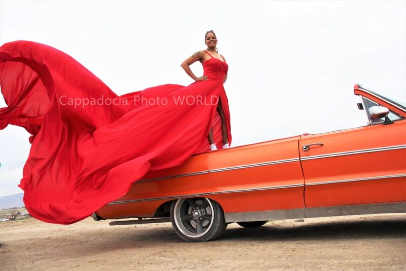 Cappadocia Photo Shoot with Classic Car and Flying Dress - Stunning Cappadocia Photo Shoot with Classic Car and Flying Dress