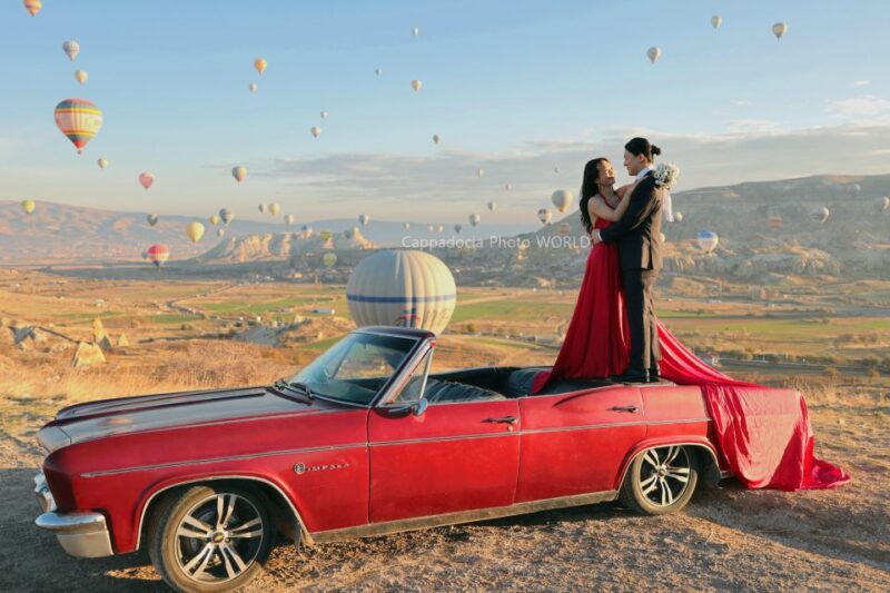 Cappadocia Photo Shoot with Classic Car and Flying Dress - Classic Car and Flying Dress: Style and Adventure Combined