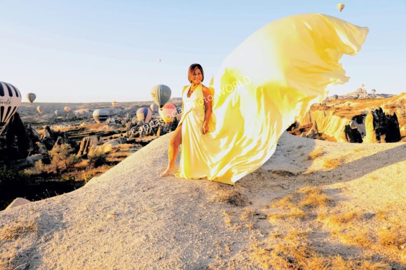 Cappadocia Photoshoot with Flying Dress - Options for Sunset or Sunrise Photos