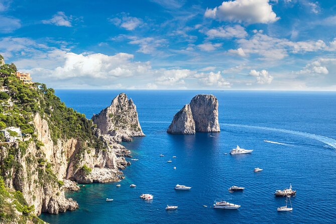 Capri Island Boat Tour from Amalfi with Snorkeling | Small Group - Scenic cruising along the Amalfi Coast in a small boat