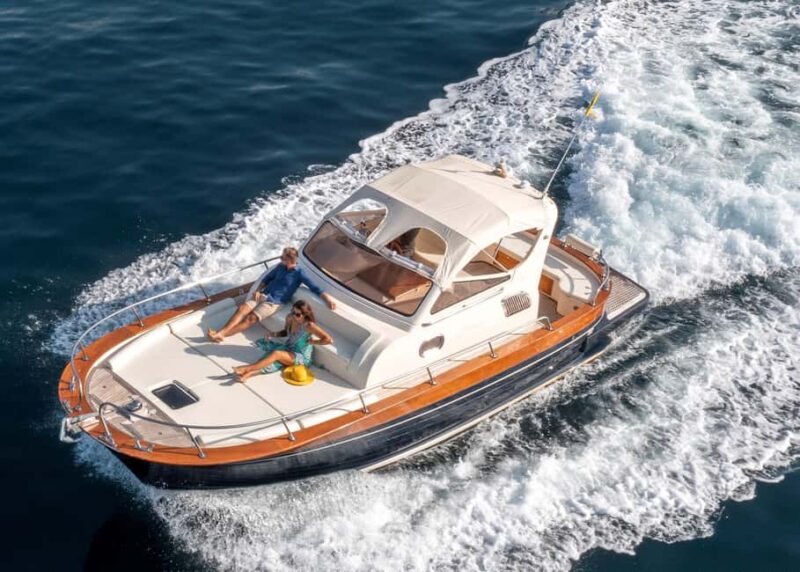 Capri private boat tour from sorrento on Gozzo 9 cabin - From Sorrento to the Baths of Queen Giovanna