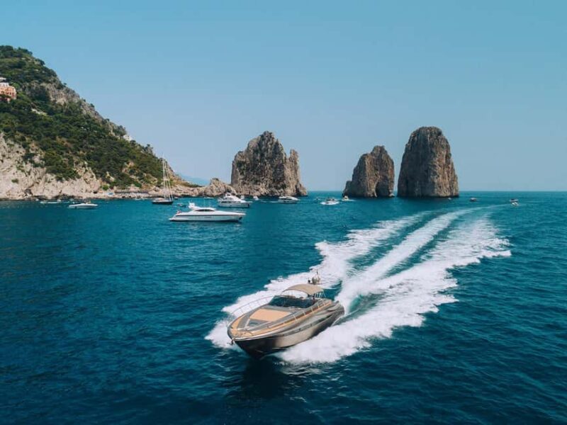 Capri private boat tour from sorrento on Riva rivale 52 - Passing Massa Lubrense and Nerano