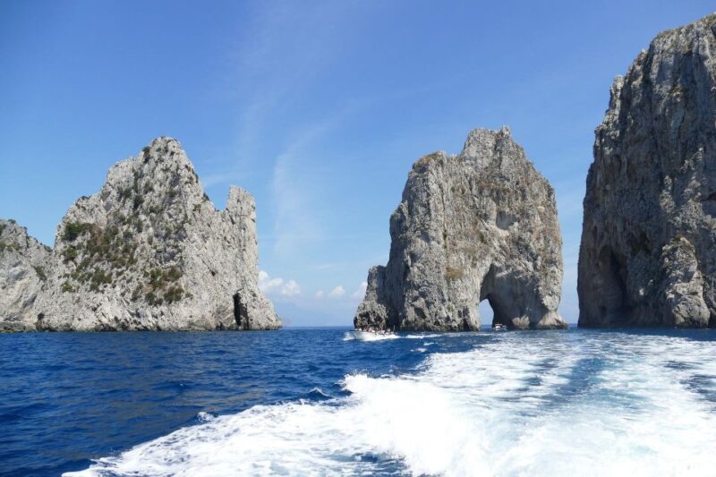 Capri private boat tour from sorrento on Riva rivale 52 - Exploring the Green Grotto and Punta Carena Lighthouse