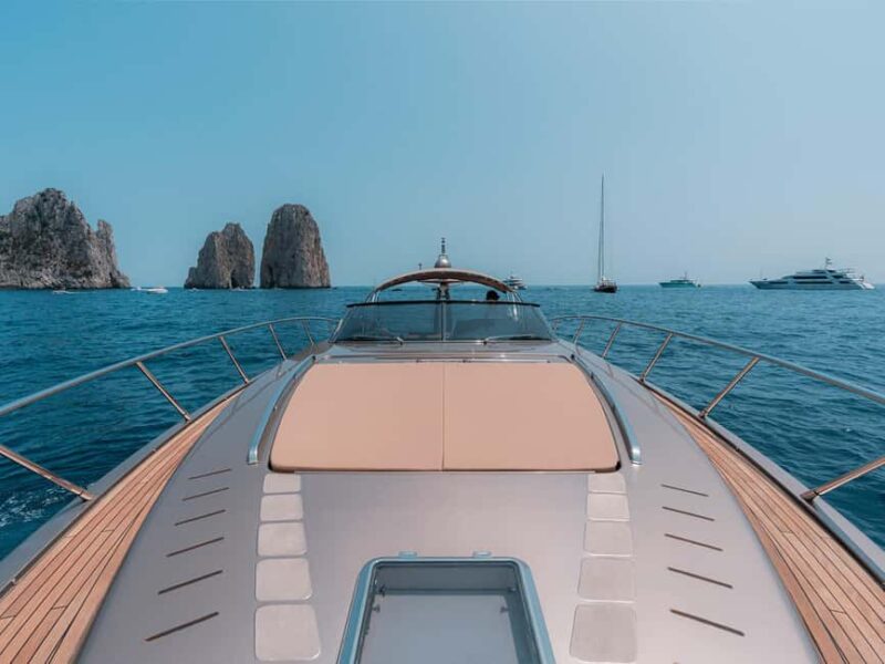 Capri private boat tour from sorrento on Riva rivale 52 - Time in Capris Traditional Village and Sunset Swimming