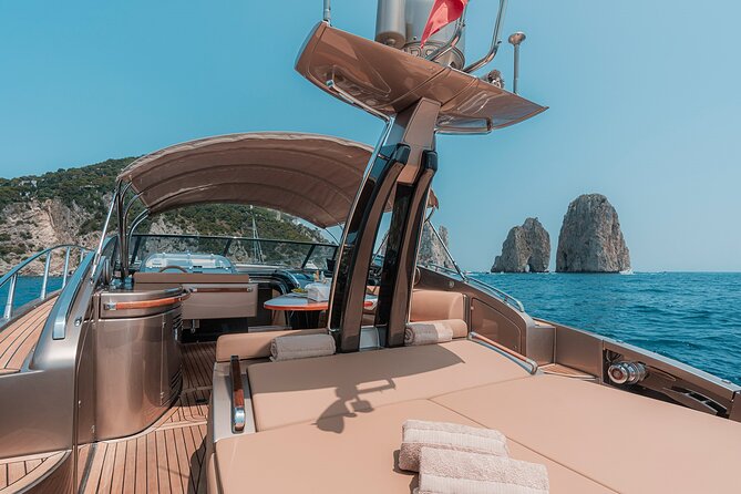 Capri private luxury yacht cruise from sorrento on Riva rivale 52 - Exploring Capri’s Beaches and Caves