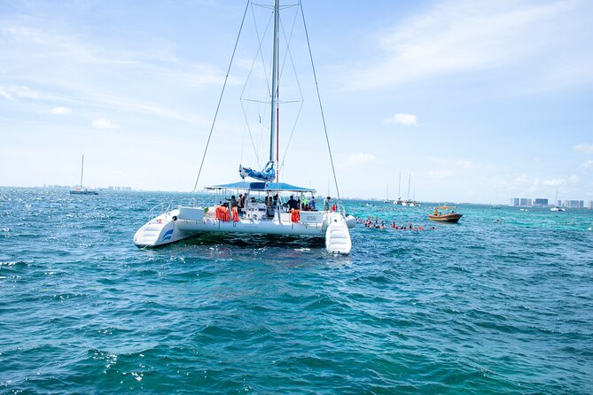 Catamaran Party on the Caribbean Sea to Isla Mujeres - The Exciting Spinnaker Flight (Weather Permitting)