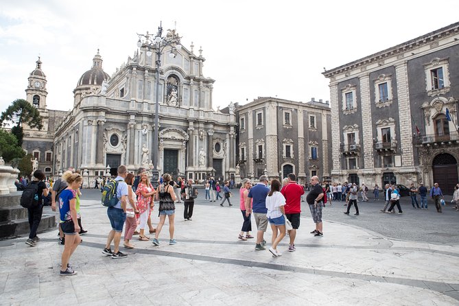 Catania unique walking tour of the city center - Vincenzo Bellini Square and San Placido Square