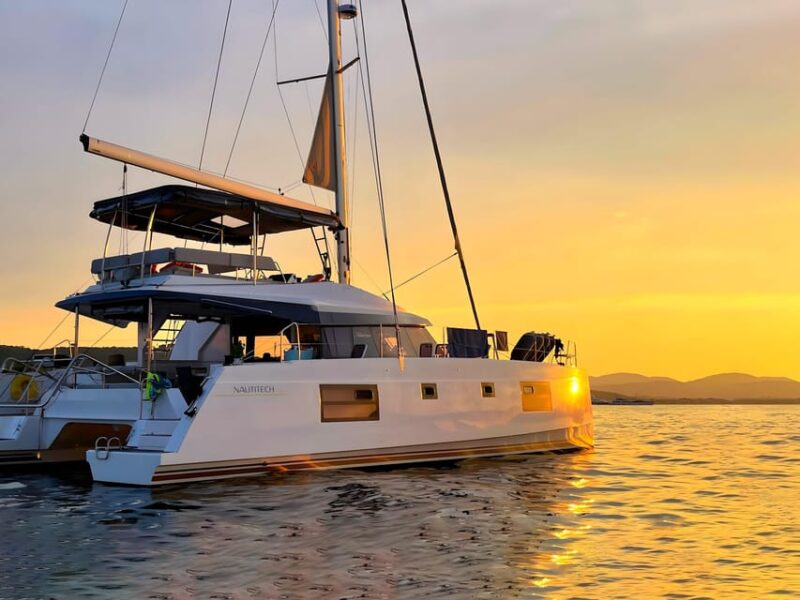 Chania: Afternoon Catamaran trip - Dinner, Drinks & Sunset - Setting Sail from Kolymvari to the Agioi Theodoroi Islands