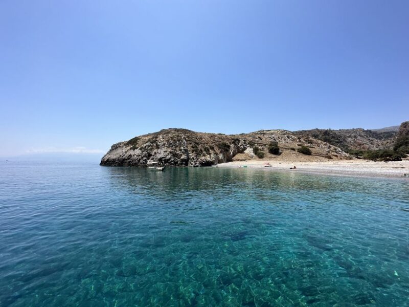 Chania: Menies Beach & Chironisia Bay Cruise with Snorkeling - Visiting Menies Beach on the Ancient Diktynna Site