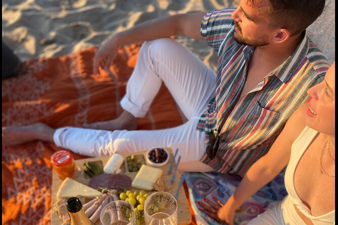 Charcuterie Board and Sunset at Pristine Beach with Photos - Accessibility and Meeting Details