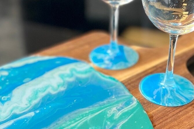 Charcuterie Board and Wine Glasses - Unique Painting Class Incorporating Charcuterie Boards and Wine Glasses in Houston