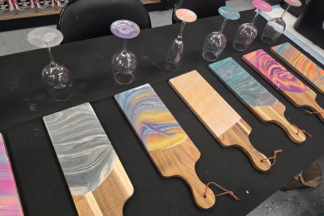 Charcuterie Board and Wine Glasses - The Experience Provider: Hawaii Fluid Art The Woodlands