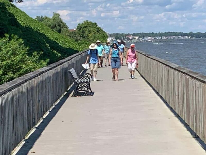 Chesapeake Beach: Guided Walking Tour to The Cliffs - Walking along the Chesapeake Beach Boardwalk for Bay Views