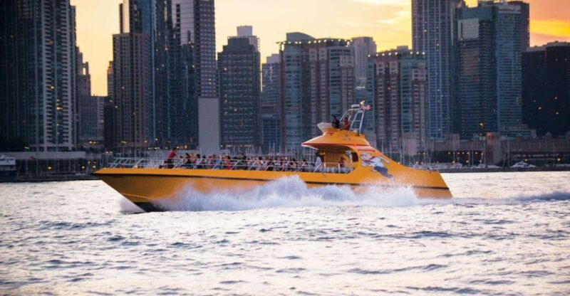 City Cruises Chicago: Seadog Lakefront Speedboat Ride - Departure from Navy Pier with Brightly Colored Speedboats