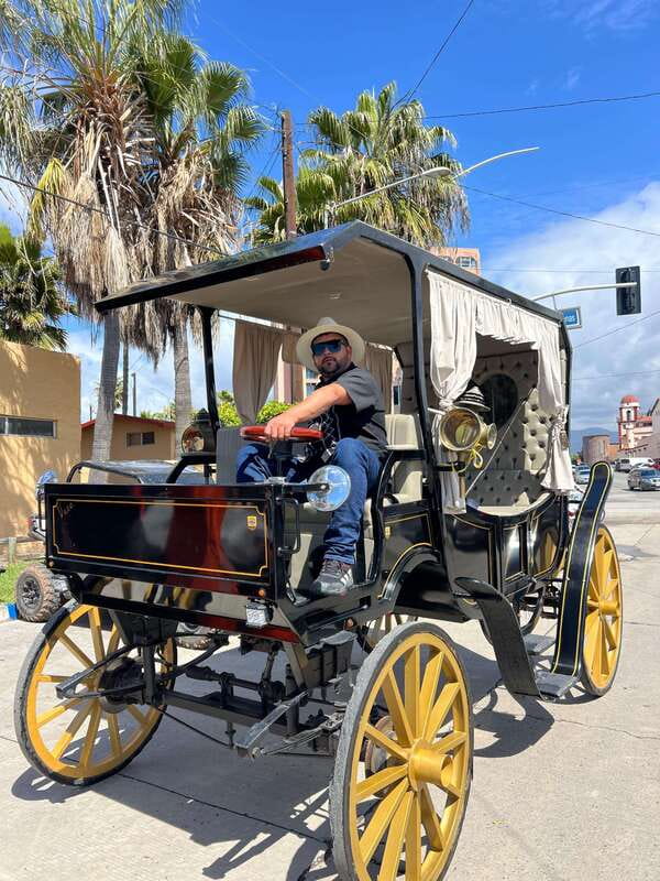 City tour on electric horse wagon. - Passing Through Ensenada’s Main Tourist Walkway