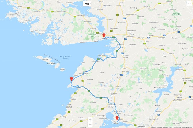 Cliffs of Moher from Shannon Airport en route to Galway - Key Points