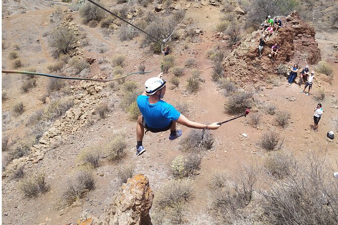 Climbing + Zipline + Via Ferrata + Cave. Adventure route in Gran Canaria - Via Ferrata: Secure Mountain Traversing