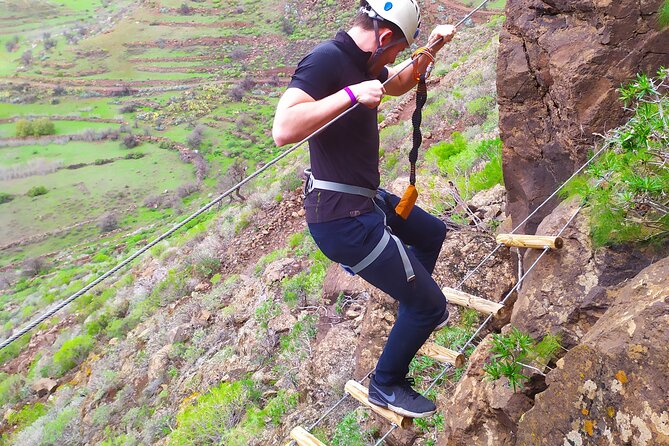Climbing + Zipline + Via Ferrata + Cave. Adventure route in Gran Canaria - Inside a Natural Lava Cave