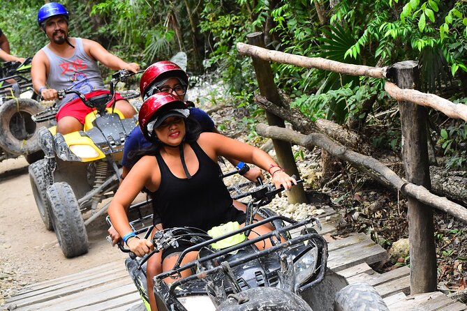 Combo 3 in 1 ATV (shared) Ziplines & Cenote in Puerto Morelos - Swimming in the Sacred Cenote