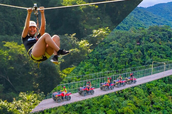 Combo ATV Jorullo Bridge + zip lines + mule ride - Discover an Exciting Day of Adventure in Puerto Vallarta for $220 per person