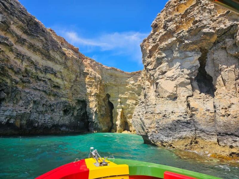 Comino:Crystal & Blue Lagoon,Caves, Private Speedboat Malta - The Boat and Onboard Comforts