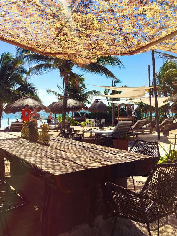 Costa Maya: Yaya Beach Break Open Bar & Optional VIP Cabana - Unwind on Comfortable Wooden Lounge Chairs in the Shade