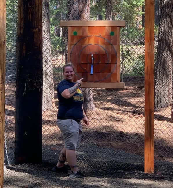 Crater Lake Axe Throwing Experience - Crater Lakes Outdoor Axe Throwing Arena with 8 Lanes