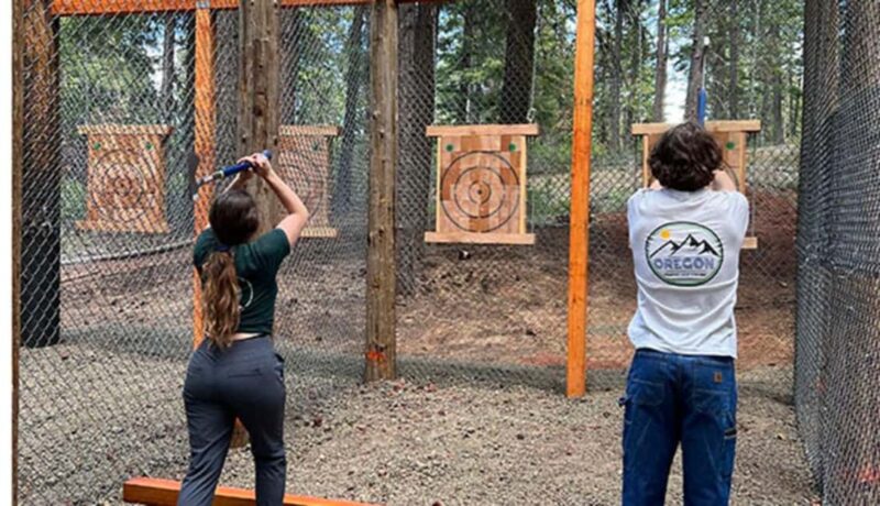 Crater Lake Axe Throwing Experience - How the Session Unfolds at Crater Lake Ziplines Outdoor Arena
