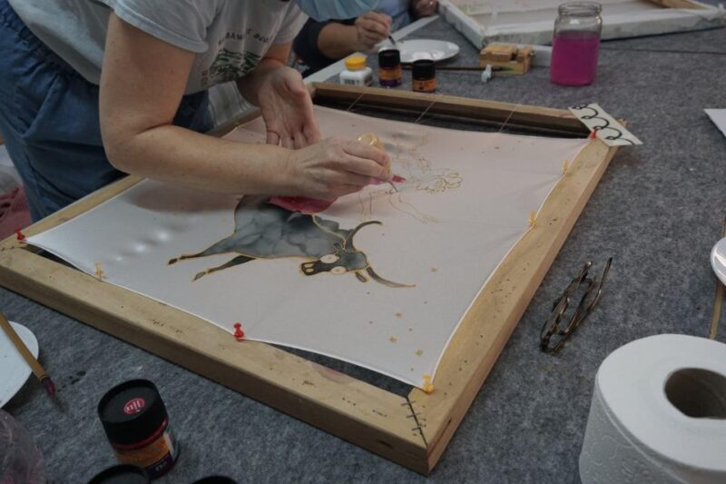 Create your own Greek Silk Scarf Souvenirs - The Studio and Its Atmosphere