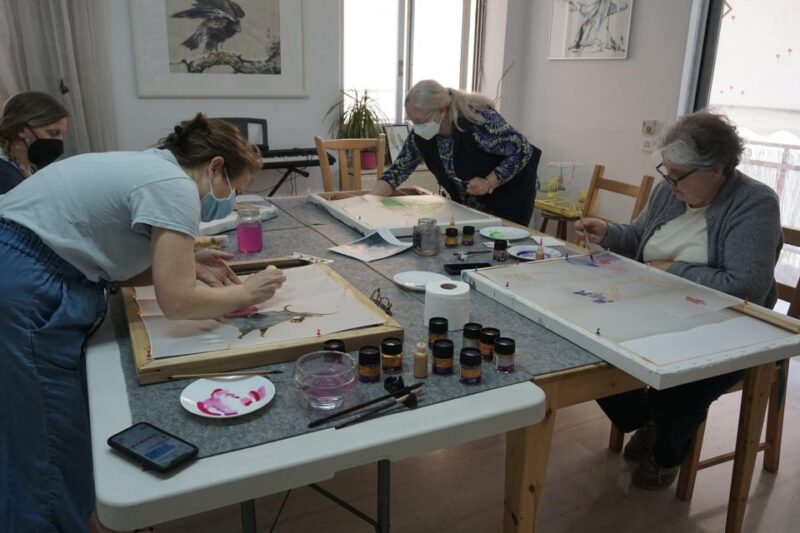 Create your own Greek Silk Scarf Souvenirs - Instructors and Guest Experience