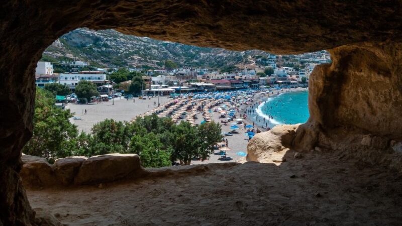 Crete: Matala Hippie Caves - Relax and Swim at Matala Beach