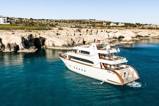 Cruise with lunch & Swimming Stops on Ayia Napa's biggest boat - Discover the Largest and Most Luxurious Boat in Ayia Napa