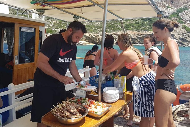 Daily Cruise - Koufonissia & Rina Cave - The Meal: Greek BBQ on Deck