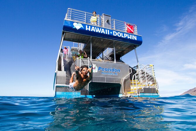 Deluxe Catamaran Swim with Dolphins in Oahu with Waterslide - Exciting Dolphin Encounters with a Waterslide and Family-Friendly Activities in Oahu