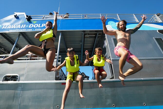 Deluxe Catamaran Swim with Dolphins in Oahu with Waterslide - Wildlife Sightings and Marine Life Highlights