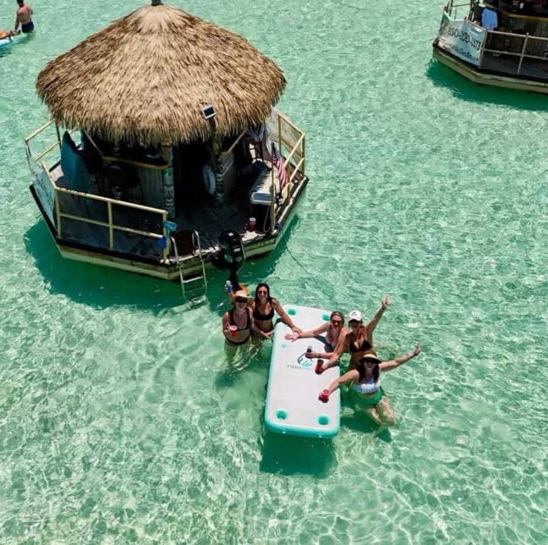 Destin: The Original Cruisin Tikis Crab Island Experience - Anchoring at Crab Island to Float and Relax