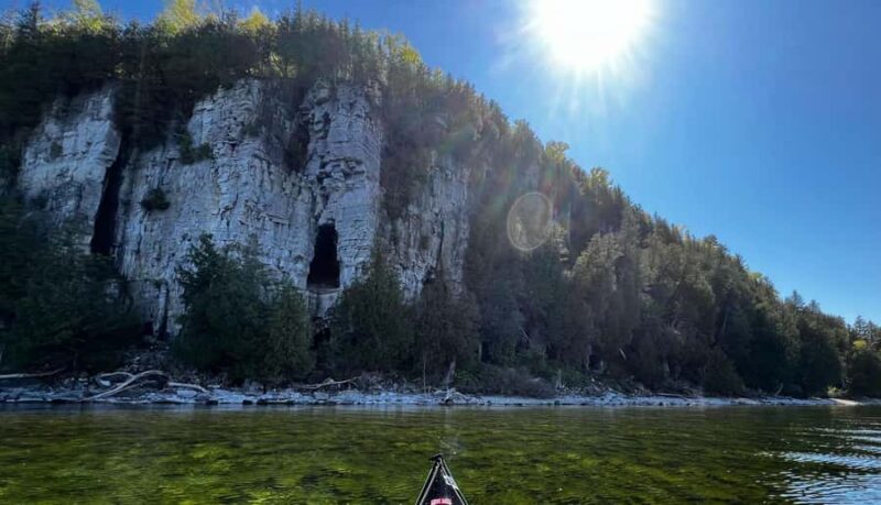 Door County: Peninsula State Park Kayak and Hike Tour - Hiking Along Eagle Bluff and Exploring Sea Caves